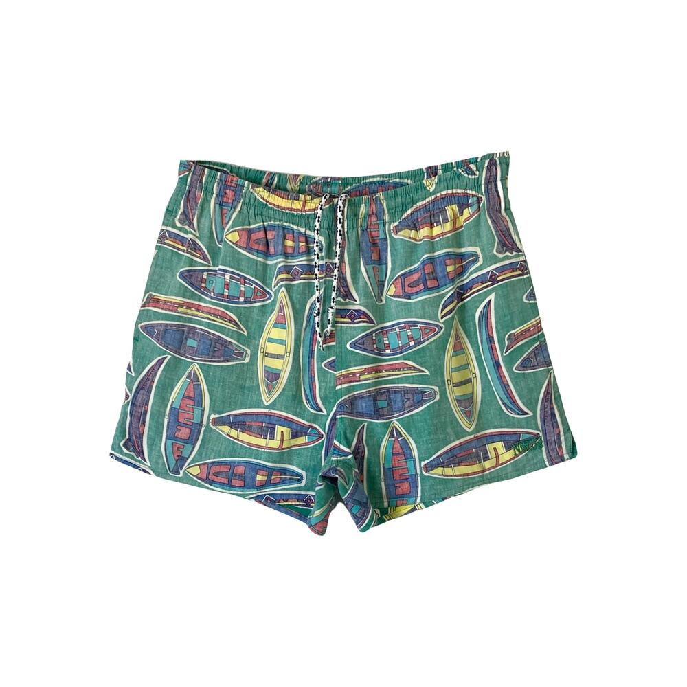 NEWPORT BLUE Shorts Men M Vintage Boat Green Multicolor Pull On Lined
